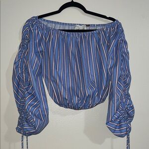 Vintage Havanna Striped Blue and Pink Women's Top